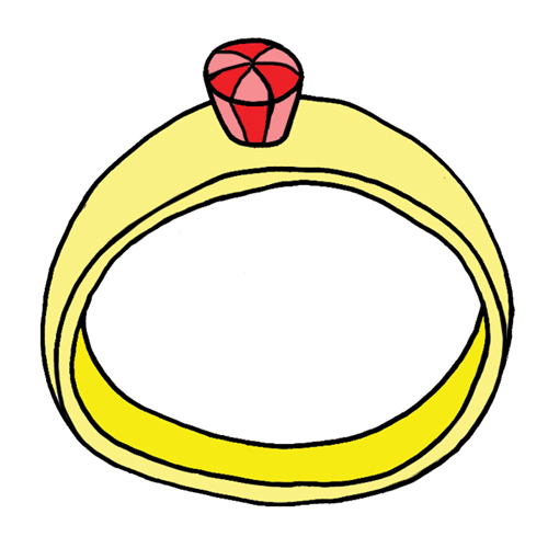 Illustration d'une bague pour un livre d'enfant.