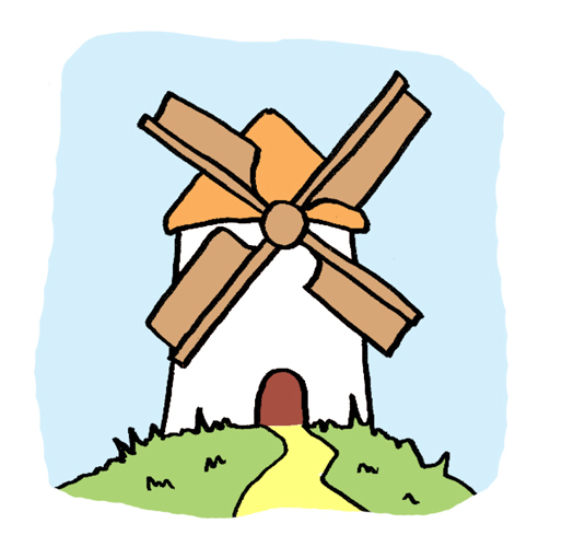 Illustration d'un moulin à vent.