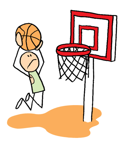 Illustration pour un manuel éducatif d'un enfant jouant au basketball
