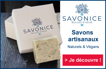 Design banniere pub web pour vente de savon artisanal